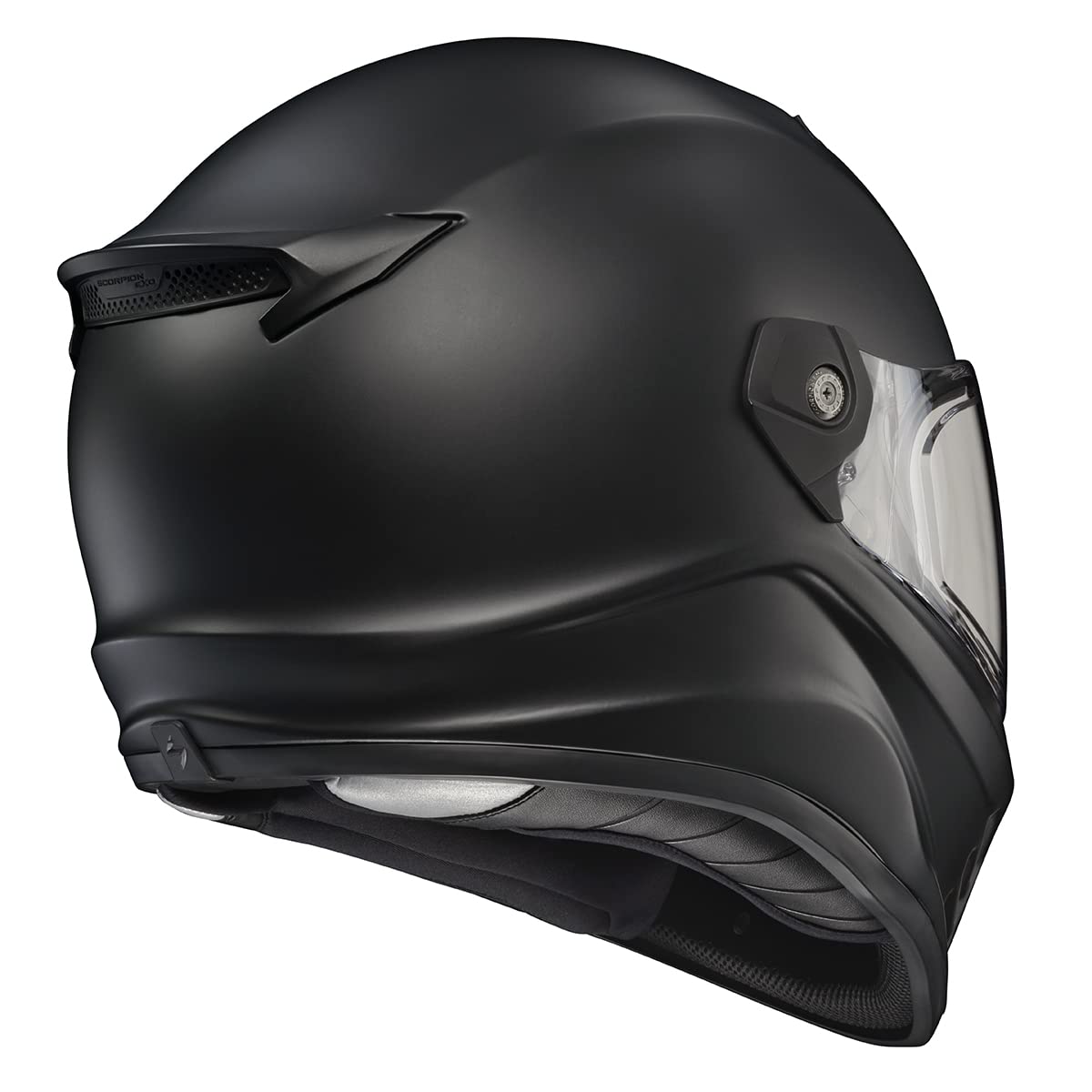 ScorpionEXO Covert FX full face helmet, street fighter style, Bluetooth ready, matte black.