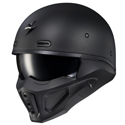 ScorpionEXO Covert X open face 3/4 helmet, speaker pockets, DOT, matte black.