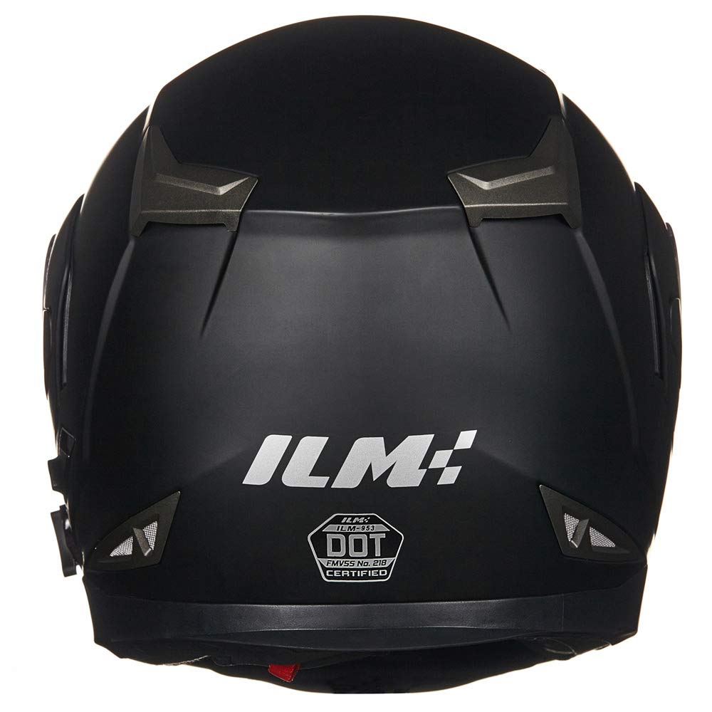 ILM Bluetooth modular flip-up helmet 953, full face, intercom + MP3, matte black.