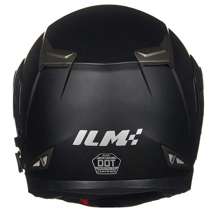 ILM Bluetooth modular flip-up helmet 953, full face, intercom + MP3, matte black.