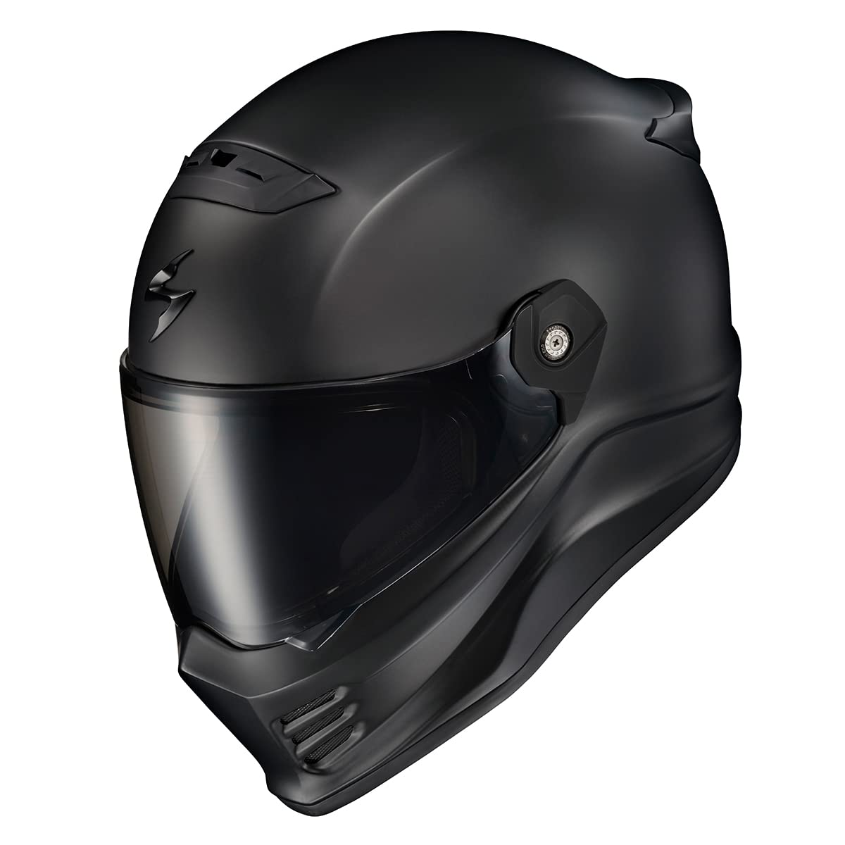 ScorpionEXO Covert FX full face helmet, street fighter style, Bluetooth ready, matte black.