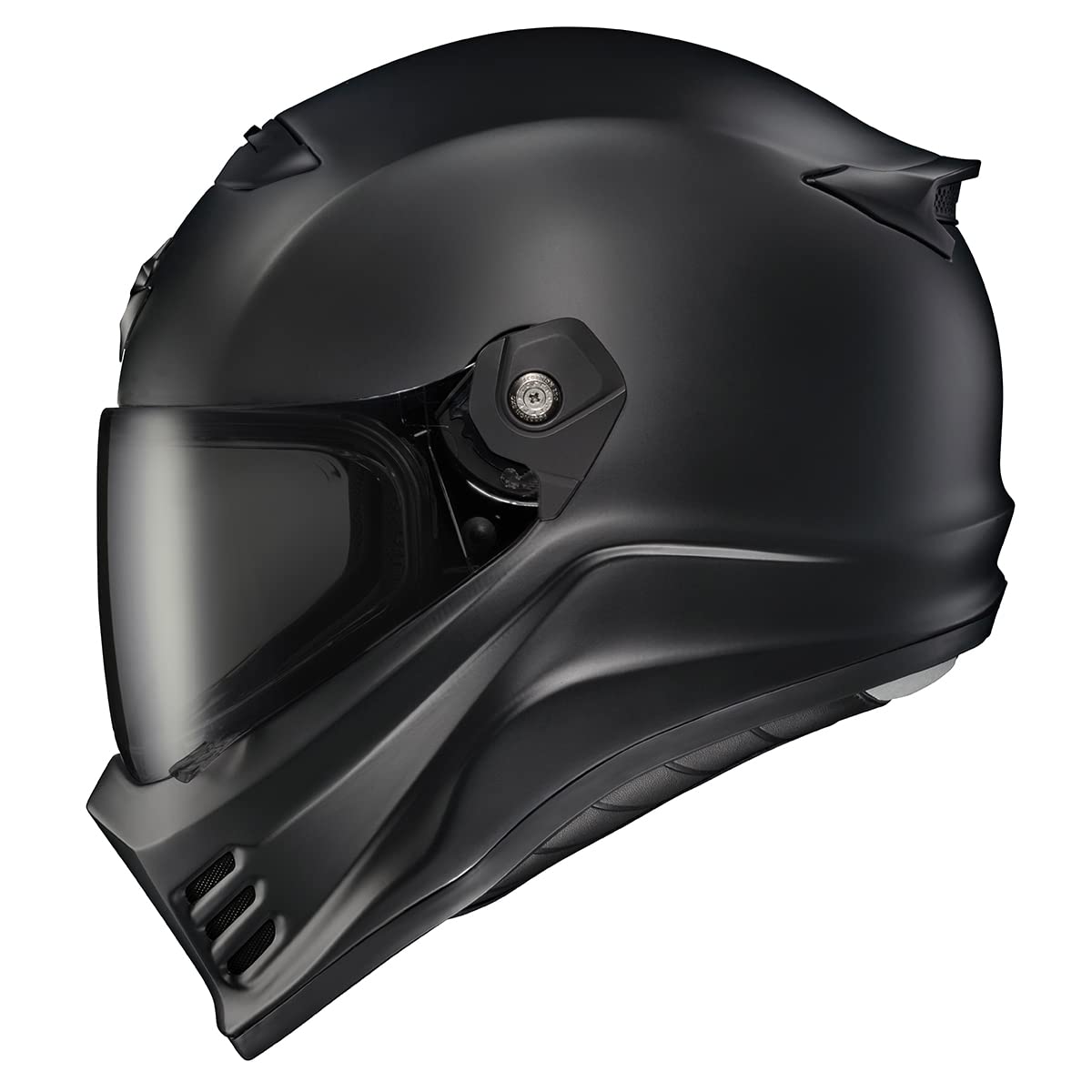 ScorpionEXO Covert FX full face helmet, street fighter style, Bluetooth ready, matte black.