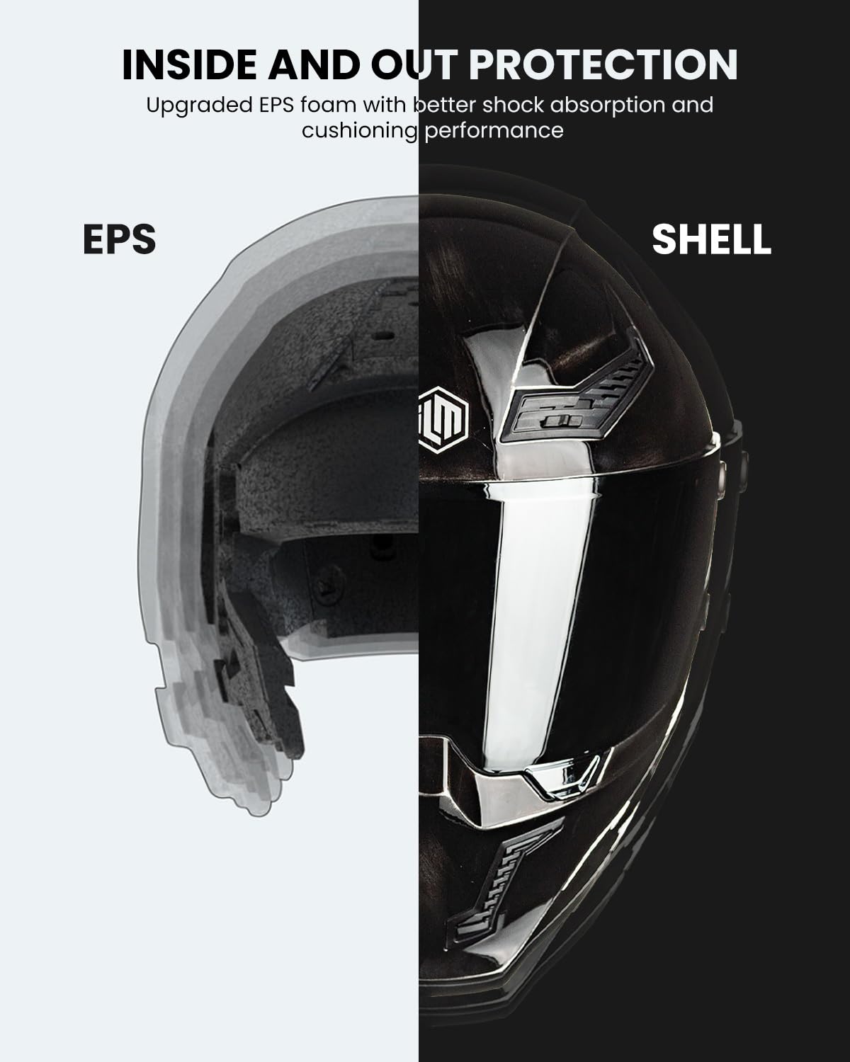 ILM full face DOT/ECE helmet MF509, dual visor, racing/street use, gray.