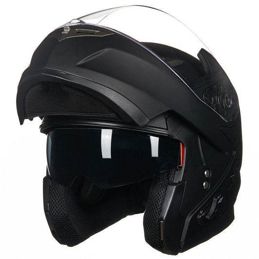 ILM Bluetooth modular flip-up helmet 953, full face, intercom + MP3, matte black.