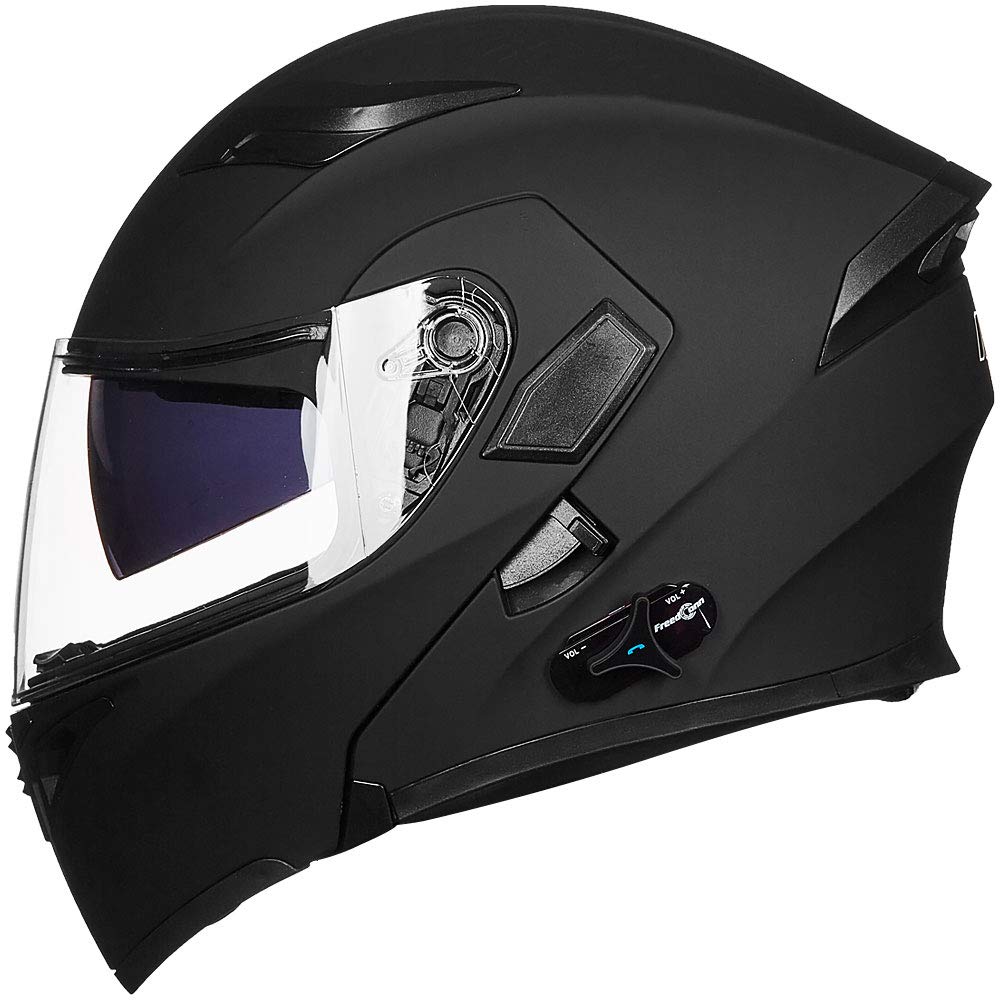 ILM Bluetooth modular helmet 902BT, flip-up full face, FM radio + intercom, matte black.