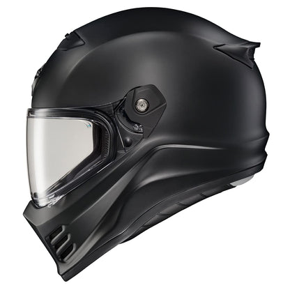 ScorpionEXO Covert FX full face helmet, street fighter style, Bluetooth ready, matte black.