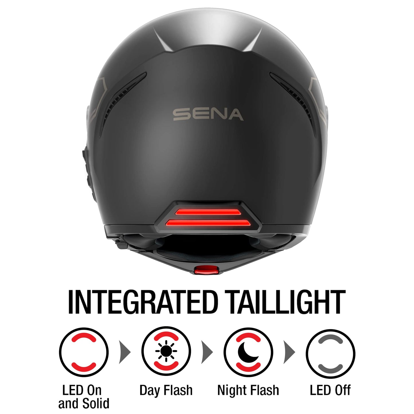 Sena Impulse modular Bluetooth helmet, Harman Kardon audio, mesh intercom, dual visor, matte black, L.