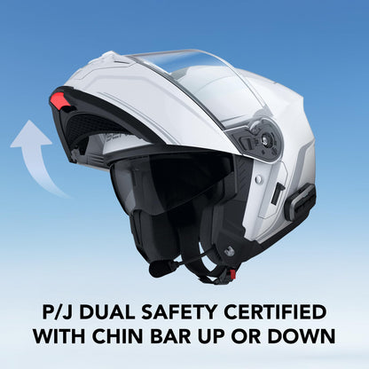 Sena Outrush 2 modular smart helmet, Bluetooth + mesh intercom, matte black.