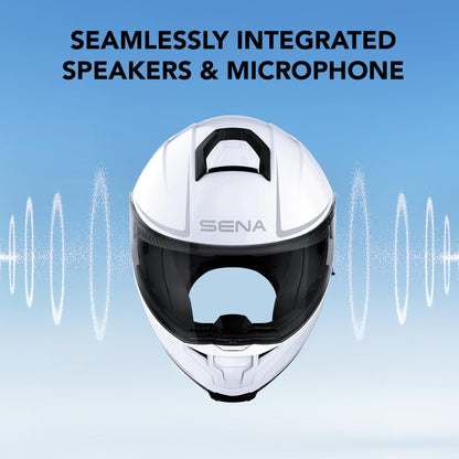Sena Outrush 2 modular smart helmet, Bluetooth + mesh intercom, matte black.