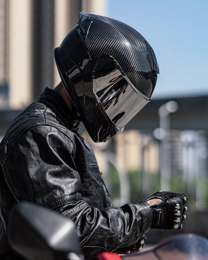 ILM carbon fiber full face helmet 861C, dual visor, Pinlock compatible, street bike helmet.
