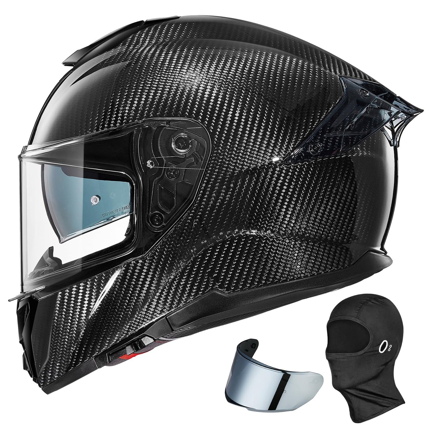 ILM carbon fiber full face helmet 861C, dual visor, Pinlock compatible, street bike helmet.